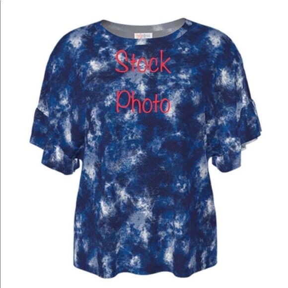 Lularoe Dahl Top Blue Tie Dye Print - Size Large - Picture 6 of 7